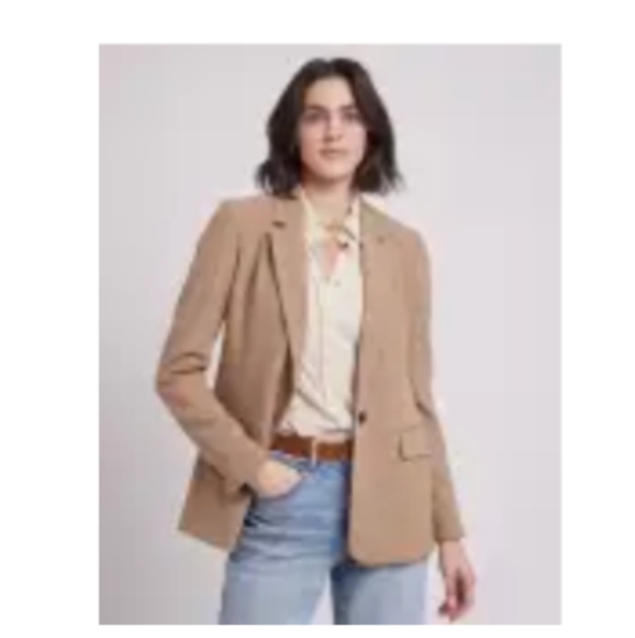 RW&Co Beige One-Button Loose Blazer - Picture 7 of 7